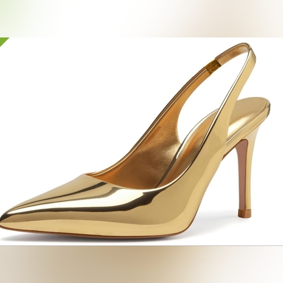 Gold Slingback Heels - Picture 1 of 1